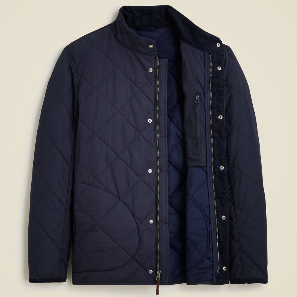 J. Crew Men's Sussex Quilted Jacket With Primaloft In Navy